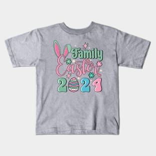 Family Easter 2024 Easter Bunny Retro Family Matching Kids T-Shirt